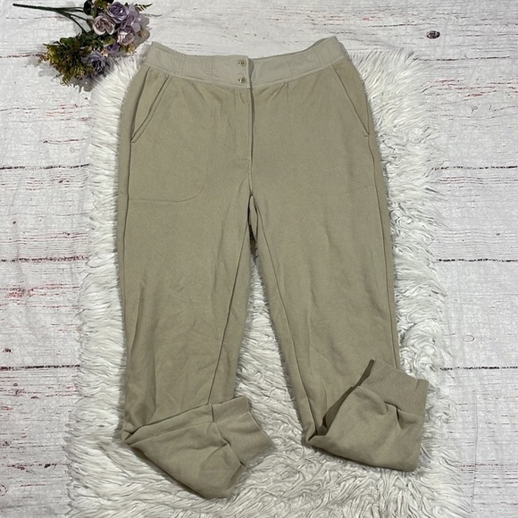 Something Navy Tan Bridget Button Waist High Rise Sweatpants - Picture 2 of 10